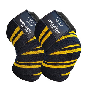Haute Élastique Personnalisé Long Fitness Genou Wraps Réglable Gym Élasticité Respirant Compression pour L'haltérophilie Pour unisexe. - Product Image 1