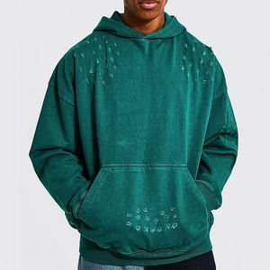 Sudaderas con capucha extragrandes de algodón 100% para hombre, sudaderas de invierno de peso pesado con estampado de diseñador digital y bordado de logotipo personalizado - Product Image 1