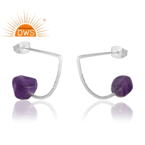 Pendientes colgantes de piedras preciosas de amatista natural de Plata de Ley 925 recién llegados, joyería de diseño personalizado para mujer, regalo para ella - Product Image 3