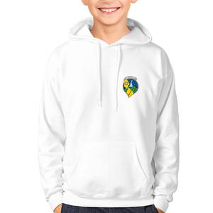 Sudadera con capucha de invierno para niños Patrón sólido cómodo Impresión digital 100% Algodón Servicio OEM Logotipo frontal negro Cuello con capucha - Product Image 1