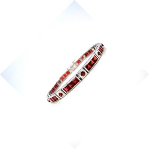 สร้อยข้อมือเทนนิส925โกเมนแท้ดีไซน์ใหม่ที่ยอดเยี่ยมสำหรับผู้หญิงและผู้ชายเครื่องประดับคุณภาพสูงทำด้วยมือเครื่องประดับชั้นดี - Product Image 4