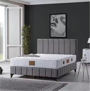 Lujoso juego de dormitorio de MDF para oficina en casa y Hotel Hermosa base de cama para dormir con cabecero y almacenamiento de habitación para villas - Product Image 2