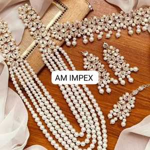 Bijoux de luxe personnalisés en plaqué or 18 ct pour mariée mariage collier bracelet Parures de bijoux pour femmes - Product Image 2