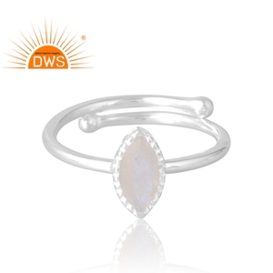 Última venta 925 Sterling Selling Natural Rainbow Moon anillo de piedras preciosas joyería personalizada para mujeres regalo para ella - Product Image 2