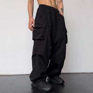 Unisex Black Plain Canvas Track Pants <b>Wind</b> <b>Breaker</b> Jogger Quick Dry Eco-Friendly Breathable Custom Printed Logo Comfortable - Product Image 2
