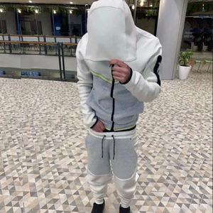 Custom High Quality <b>Black</b> Cotton 2 Two Piece Sweat Suit Tracksuit for <b>Men</b> <b>Hoodie</b> Sweatpants - Product Image 6