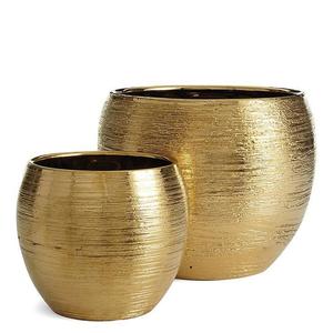 Ensemble de trois pots de fleurs ronds en laiton robustes, faits à la main, pour l'intérieur, l'extérieur, le jardin, le balcon, le salon - Product Image 2