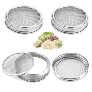 Vente en gros <span class=keywords><strong>de</strong></span> bocaux Mason Kit <span class=keywords><strong>de</strong></span> germination Couvercles <span class=keywords><strong>de</strong></span> germination en acier inoxydable - Product Image 4