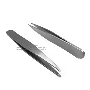 Wholesale Stainless Steel Slanted Tip Custom Logo Packaging Eyebrow <b>Tweezers</b> High Quality Beauty Instrument for <b>Ingrown</b> <b>Hairs</b> - Product Image 1
