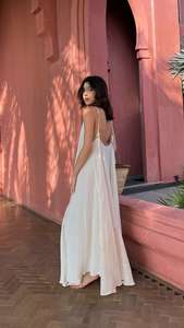 Robe Maxi imprimée en coton indien pour femmes, tenue d'été décontractée, robes de plage faites à la main avec taille naturelle lavable - Product Image 2