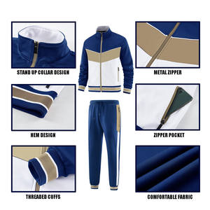 Chándales de colores personalizados para hombre, conjunto de 2 piezas, chaqueta y pantalones de chándal con cremallera para hombre, chándales, ropa deportiva, conjuntos de Jogger de entrenamiento, venta al por mayor - Product Image 4