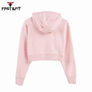 เสื้อครอปมีฮู้ดโอเวอร์ไซส์ของผู้หญิงดีไซน์ใหม่เสื้อฮู้ดกันหนาวผ้าฝ้าย100% แบบสวมออกแบบได้ตามต้องการ - Product Image 5