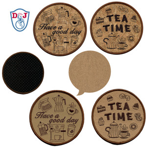 Posavasos Popular de corcho o tela de sarga, diseño bordado, almohadilla de té de fieltro - Product Image 1