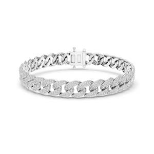 Bracelet cubain en diamant de laboratoire 4,997 CT, taille brillant ronde VVS-VS EF, or 10KT, 14KT, 18KT et argent 925, rose, jaune - Product Image 1