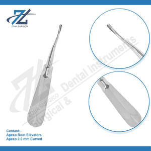 High Quality 3.0 mm Curved Stainless Steel <b>Dental</b> Root Elevator Manual Teeth Extraction <b>Tool</b> German Technology Made in Pakistan - Product Image 3