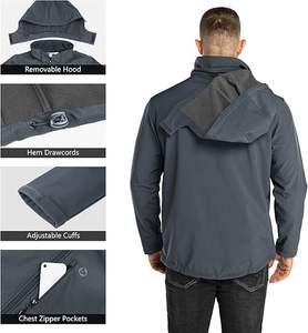Chaqueta de lona para hombre de alta calidad, fabricada en fábrica profesional, impermeable, cortavientos, reversible, con capucha y cuello alto para invierno. - Product Image 3