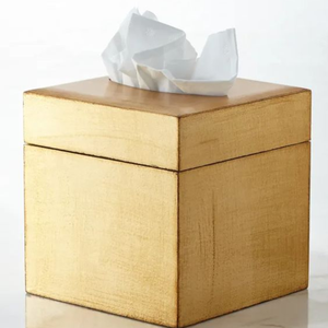 Boîte à mouchoirs en bois fabriquée à la main avec un accessoire de salle de bain de style vintage au design de feuille d'or de luxe du Vietnam à bon prix - Product Image 3