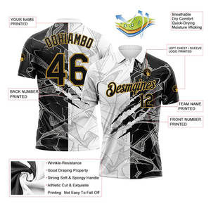 100% poliéster Dry-Fit para hombre para Polo y camiseta de golf personalizable con impresión de sublimación 3D sarga camiseta en blanco - Product Image 5