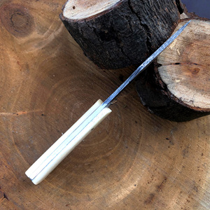 Couteau de chasse en acier damas fait main avec drapeau Texas manche en bois personnalisable à lame fixe de transport quotidien supporté par l'OEM - Product Image 5