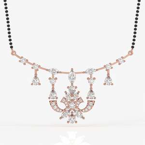 Women's 14K Gold Mangalsutra <b>Necklace</b> with Moissanite Diamond Elegant 14K Gold Women's <b>Necklace</b> Featuring Moissanite Diamond - Product Image 6