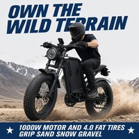 Vélo de montagne électrique à pneus larges 48V 1000W avec cadre en acier, freins à disque, moteur sans balais, batterie au lithium, 26 pouces, vente en gros OEM