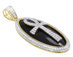 Pendentif croix en diamant Moissanite taille ronde en argent sterling 925 pendentif cadeau d'anniversaire pour homme - Product Image 2