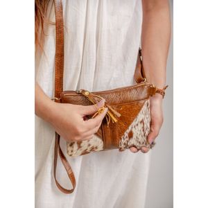 LW Real Cowhide Leather Wristlet Clutch Purse Pouch <b>Wallet</b> Brown Wristlet <b>Small</b> Pouch Stylish Western Patches <b>Wallets</b> - Product Image 1