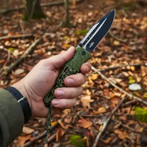 Coltello con blocco di sicurezza Wallis K901365, manico verde, acciaio inossidabile, durezza 54-56 - Product Image 6