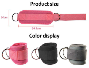 Correas de Tobillo para Fitness con Anillo en D, Soporte y Hebilla para Entrenamiento de Fuerza de Piernas en Gimnasio, Ejercicios con Polea, Protección Deportiva - Product Image 4