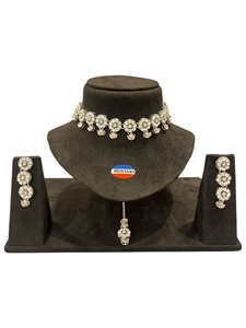 Elegante gargantilla clásica, conjunto de collar, pendientes, joyería de moda para boda, fiesta, aniversario, eventos tradicionales, Idea de regalo - Product Image 4