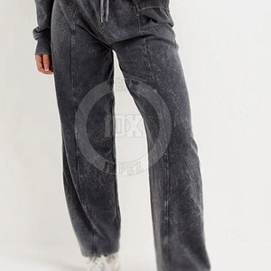 Chándal transpirable de algodón con lavado ácido para mujer, ropa deportiva elegante, ropa informal para mujer, Sudadera con capucha y joggers con lavado ácido - Product Image 4