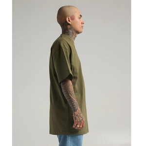 T-shirt surdimensionné 100% coton haute qualité 250gsm coupe ajustée unisexe bouffée impression Logo personnalisé T-shirt tricoté pour hommes - Product Image 3