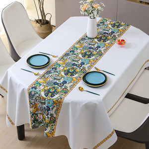 Wholesale Ethnic Wind <strong>Oval</strong> Tablecloth Waterproof Anti-oil Anti-scalding PVC Tablecloth Coffee <strong>Table</strong> <strong>Cloth</strong> - Product Image 1