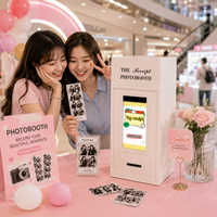 Machine de location de photomaton mobile avec logo personnalisé, écran tactile, appareil photo et imprimante thermique pour smartphones