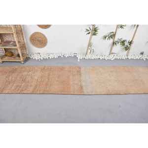 Alfombra de retazos de lana Beige Vintage grande 2,5X10,7 pies estilo clásico para sala de estar rectángulo 10mm 10mm látex de poliéster de felpa - Product Image 3