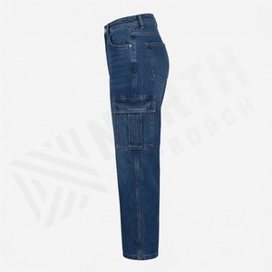 Customized Logo Color Designs <b>Women's</b> High Collar Straight Leg Skinny Fit <b>Jeans</b> Plus Size Factory Customized Color Trousers - Product Image 2