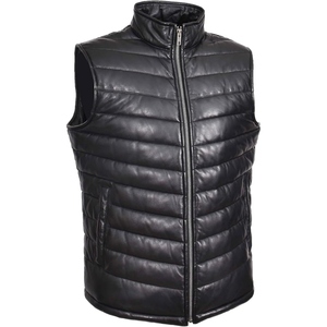 Chaleco de Motociclista de Cuero Genuino Acolchado para Hombre, Corte Tradicional, Diseñado para Comodidad en el Uso Diario y un Estilo de Motocicleta Simple y Atemporal - Product Image 3