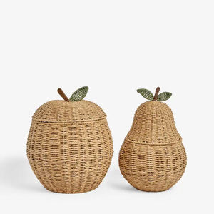 Cesta de almacenamiento de ratán en forma de pera hecha a mano de alta calidad, organizador decorativo de mimbre Natural, proveedor de Vietnam - Product Image 4