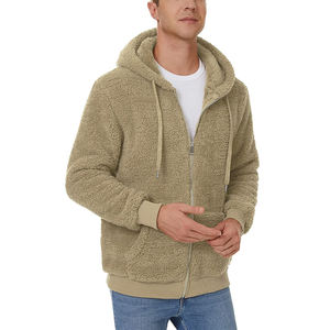 Venta al por mayor de logotipo personalizado suave Zip up Hoodie Puff Print Polar Fleece Hoodies Chenille bordado Hoodie - Product Image 4