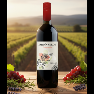 Jardin Verde Vino Tinto Seco 100% Tempranillo Orgánico 125-13.5% Vol. Alcohol 0.75L De España - Product Image 6