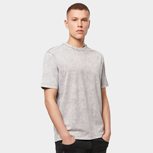 Camiseta lavada con ácido para hombre, camisetas vintage de gran tamaño con dobladillo rasgado, Camiseta de algodón 2025 100% para hombre, Camiseta holgada estampada - Product Image 4