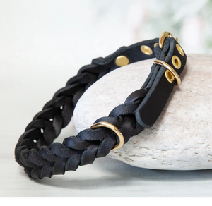 Collier de chien ciré, cadeau de maman de chien Collier de chien en cuir vert de haute qualité pour lévrier et Whippet - Product Image 1