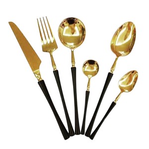 Ensemble de cuillères en acier inoxydable en gros, tête ronde moderne, manche long, couverts multicolores, cuillères à dessert, cuillères à soupe pour la maison, le restaurant - Product Image 3