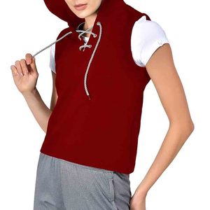 2025 Premium ligero sin mangas gimnasio camiseta sin mangas para mujer con capucha Casual Fitness entrenamiento transpirable Jersey ropa deportiva larga para - Product Image 5