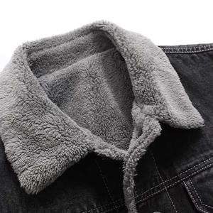 Men's High Street Vintage Solid Denim <b>Jacket</b>-Eco-Friendly & Windproof Casual Winter Outerwear - Product Image 2