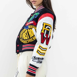 Vente en gros OEM personnalisé hiver Vintage école collège hommes vestes manteau laine Letterman grande taille récolte veste universitaire femme - Product Image 3