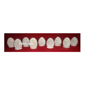 Conception de feuille faite à la main en stéatite naturelle sculptée beau dernier produit avec bougeoir à thé de forme ovale au meilleur prix - Product Image 1