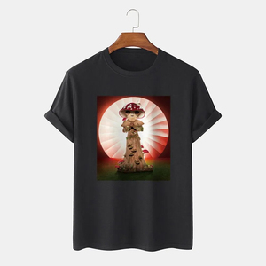 2025ใหม่ฤดูร้อนเสื้อยืดผู้ชายผ้า100% GSM 300สกรีนพิมพ์โลโก้ที่กำหนดเองพิมพ์ลาย3D พื้น - Product Image 1