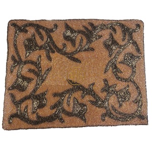Manteles individuales de lino con cuentas, manteles de mesa adornados a mano para decoración de boda, suministro directo de fábrica al por mayor, producto a granel con cuentas de algodón - Product Image 3