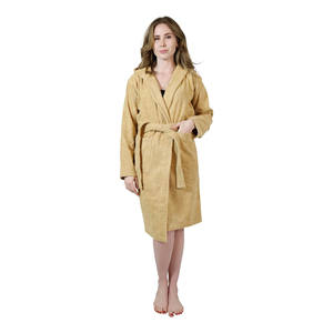 Women's 100% Cotton Knee-Length Bath Robes Quick Dry Plain Dyed <b>with</b> Terry/Waffle Fabric Least Price - Product Image 1